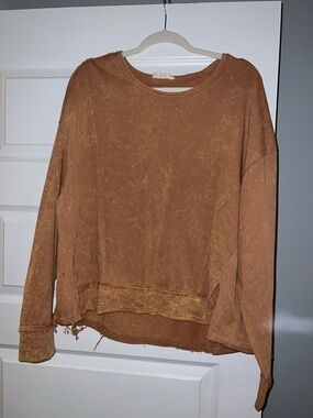 Women's Washed Rust Brown Pullover size 1X